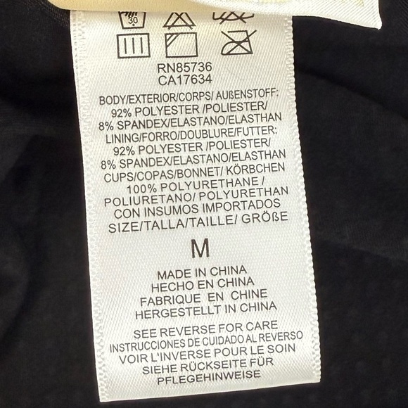 Michael Kors Studded Tankini Top Womens Size Medium Black Bikini Top Swim NWT - Picture 8 of 11